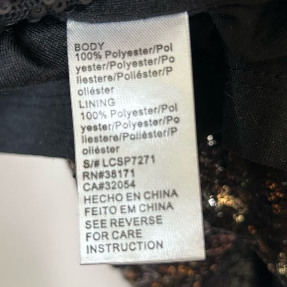 Lucca Couture High Waist Sequin Mini Skirt Black & Gold Stripe Size Medium - Picture 5 of 7